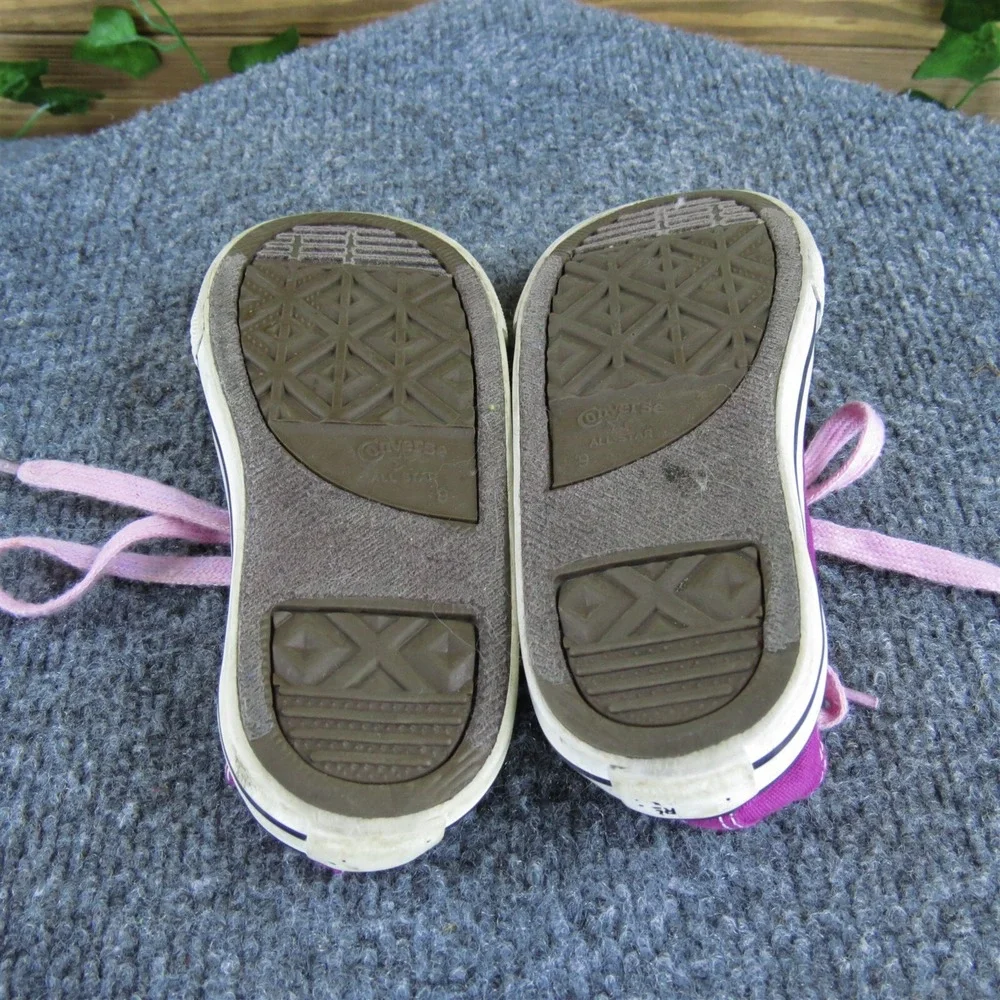 Converse Girls‎ Sneaker Low Top Sz T 9 Medium Purple Fabric Lace Up